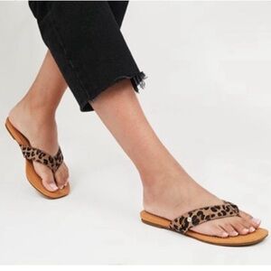 UGG LEOPARD CALF-HAIR SANDALS 8/39